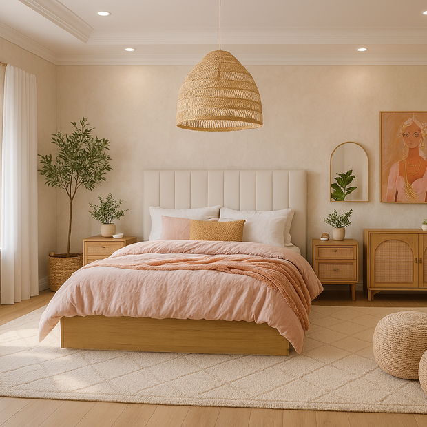 Arlo Bed With Premium Fabric And Box Storage - King Bed