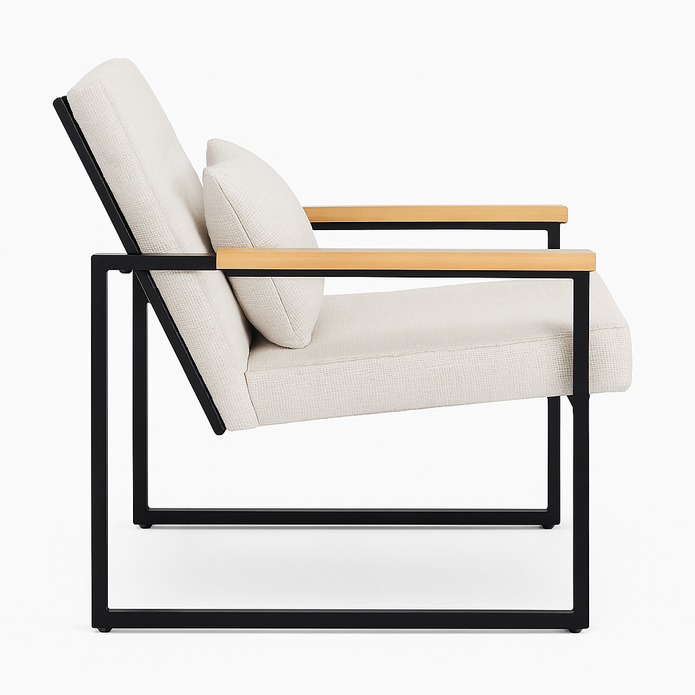 Miro Armchair — Modern Fabric Accent Chair (Beige)