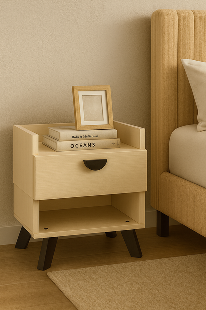 Tacta 1-Drawer Nightstand — Honey Ash