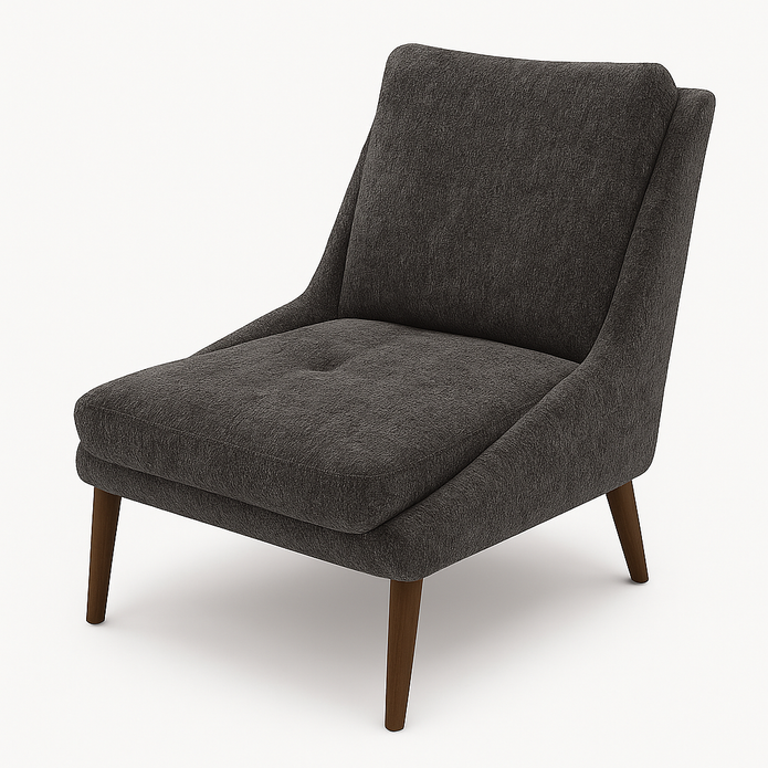 Obsidian Armchair — Modern Fabric Accent Chair (Beige & Grey)