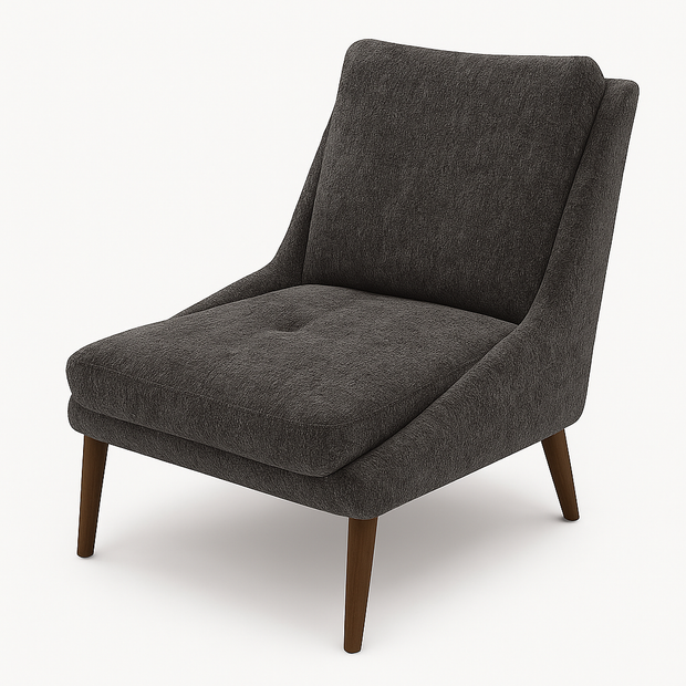 Obsidian Armchair — Modern Fabric Accent Chair (Beige & Grey)