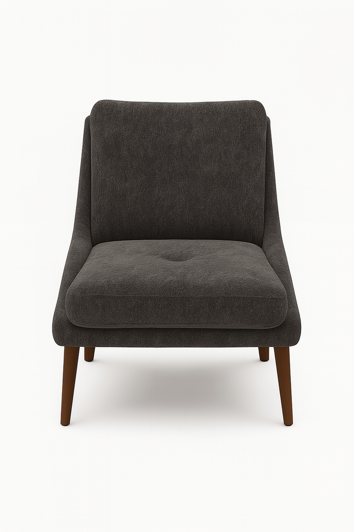 Obsidian Armchair — Modern Fabric Accent Chair (Beige & Grey)