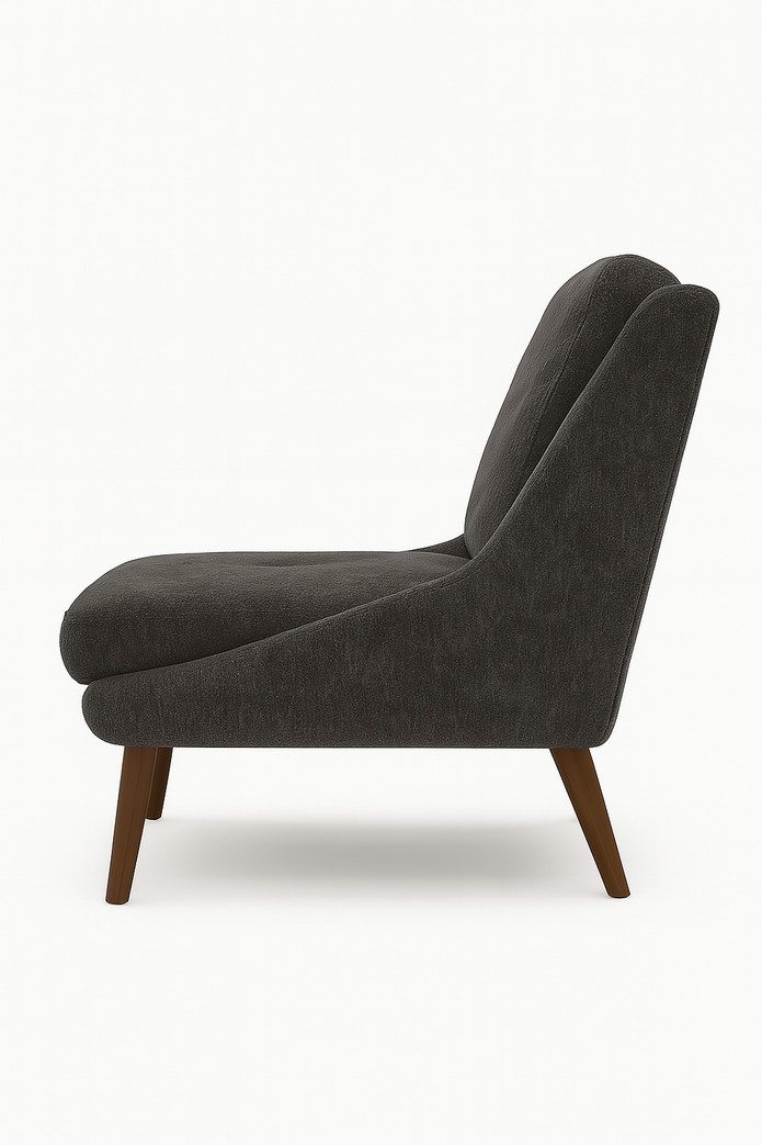 Obsidian Armchair — Modern Fabric Accent Chair (Beige & Grey)