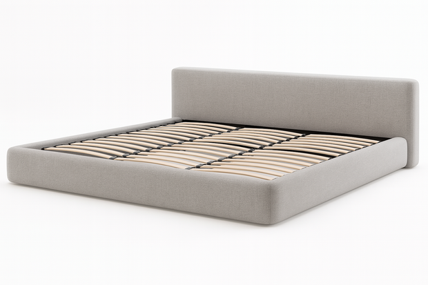 Alto Upholstered Bed — King & Queen (Beige & Light Brown)