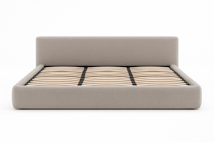 Alto Upholstered Bed — King & Queen (Beige & Light Brown)