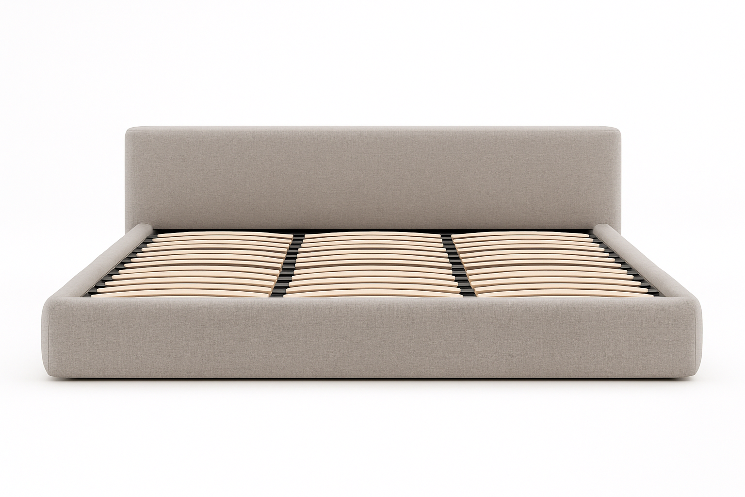 Alto Upholstered Bed — King & Queen (Beige & Light Brown)