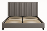 Bastion Upholstered Bed (Grey | Beige) — King & Queen