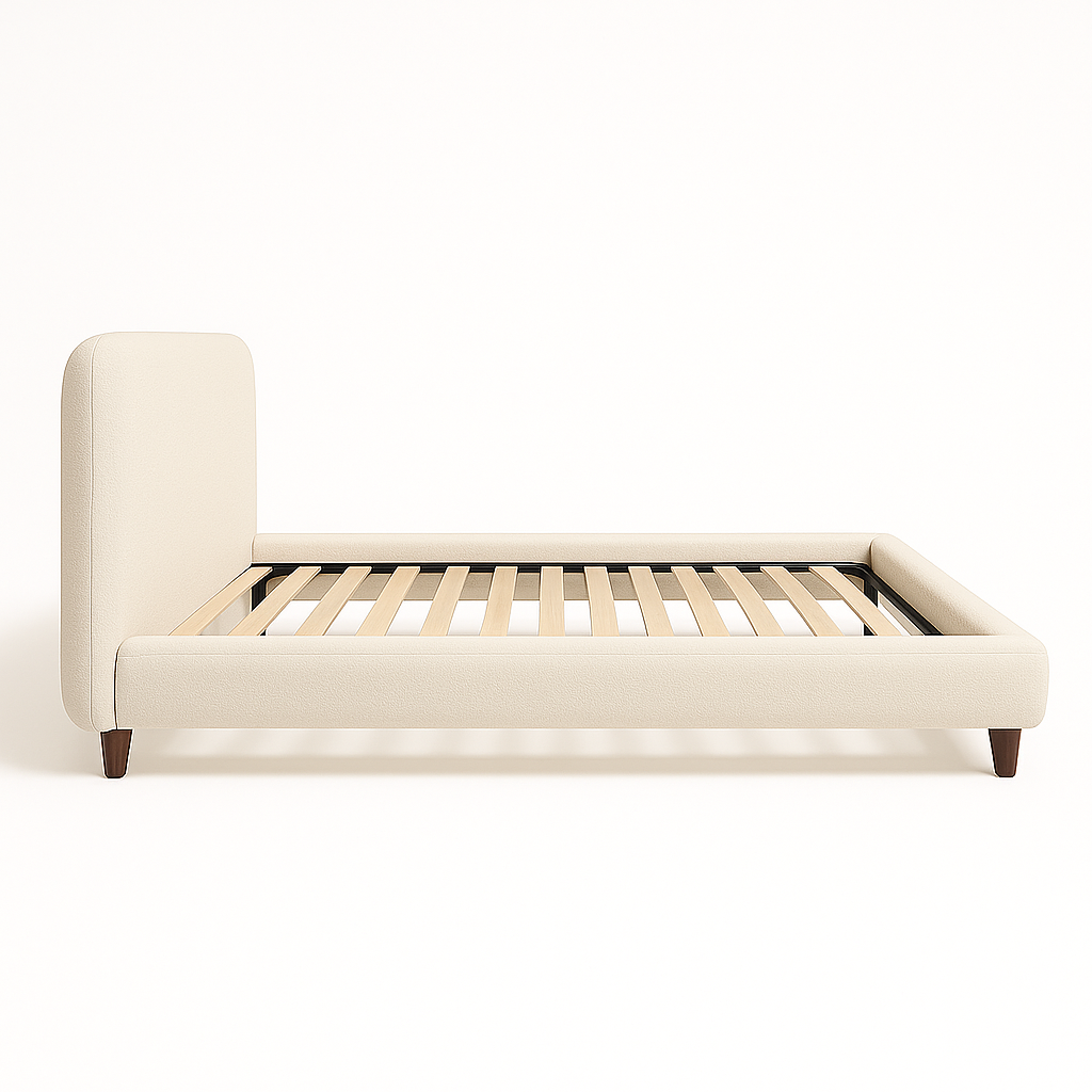 Solterra Upholstered Bed (Off-White) – King & Queen