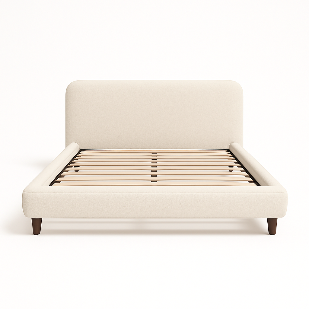 Solterra Upholstered Bed (Off-White) – King & Queen
