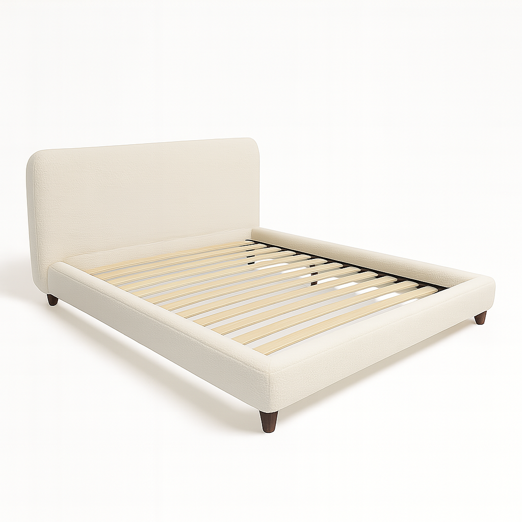 Solterra Upholstered Bed (Off-White) – King & Queen