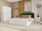 Citta Bedroom Set — Queen Premium Fabric Upholstered with Hydraulic Storage Bed & 4-Door Wardrobe