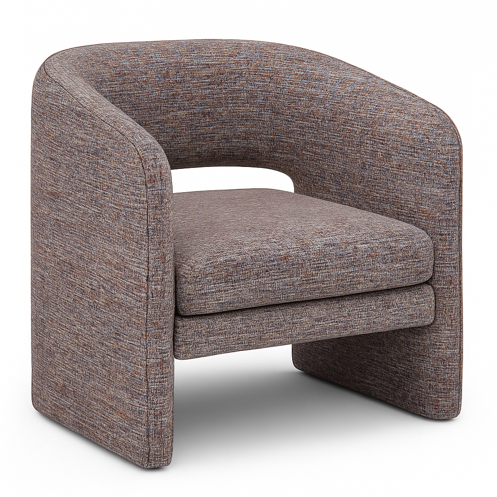 Noa Armchair — Modern Fabric Accent Chair (Grey)