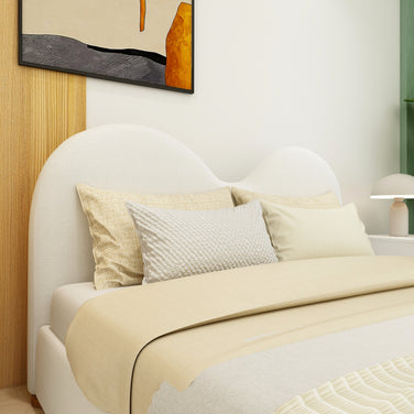 سرير ريفيري بإطار منجد (بيج) - مقاس كينج وكوين