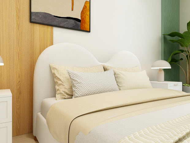 Reverie Frame Upholstered Bed (Beige) – King & Queen