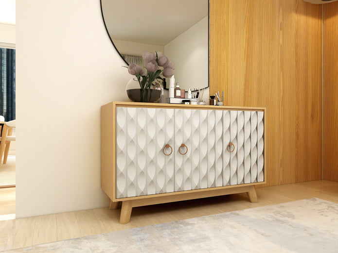 Echo Sideboard (Cream, Solid Wood) – Modern Storage Cabinet