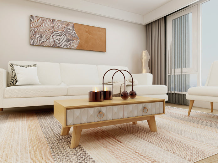 Tranquil Renewal — 9-Piece Premium Home Furniture Combo (Cream & Walnut)