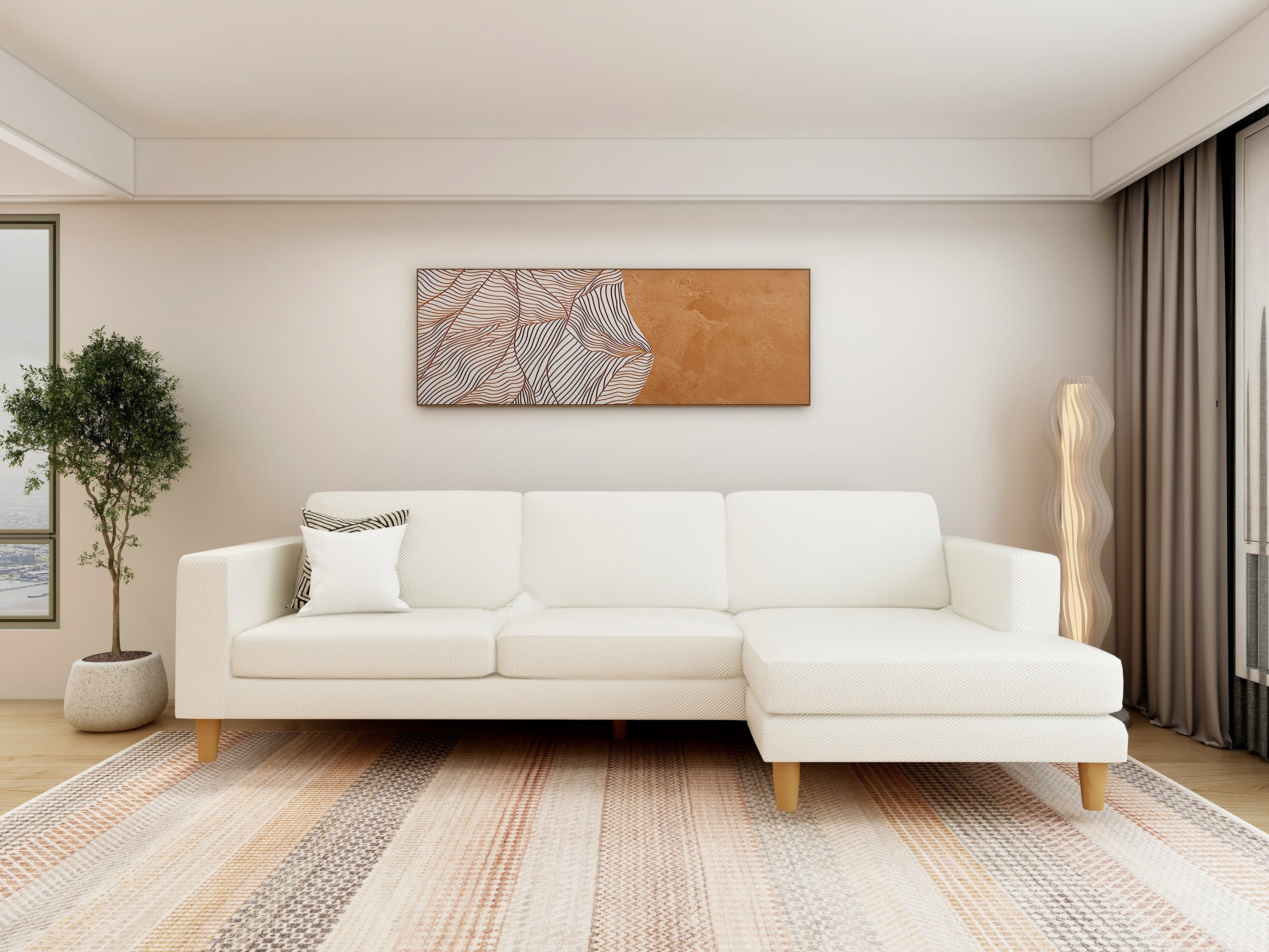 Tranquil Renewal — 9-Piece Premium Home Furniture Combo (Cream & Walnut)