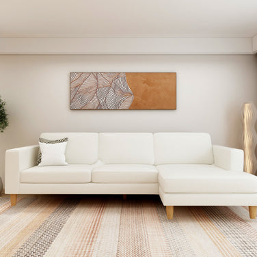 أريكة أكسيس بثلاثة مقاعد - أريكة قماشية عصرية (بيج ورمادي)