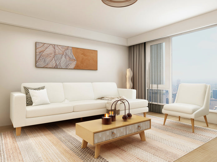 Tranquil Renewal — 9-Piece Premium Home Furniture Combo (Cream & Walnut)