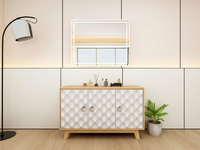 Sculpted Allure — 9-Piece Home Furniture Combo (Off-White, Antique Oak & Light Oak)