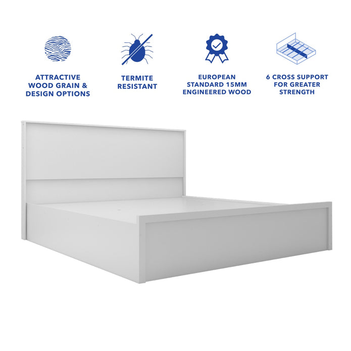 Luna Bed With Premium Fabric And Box Storage - King Bed