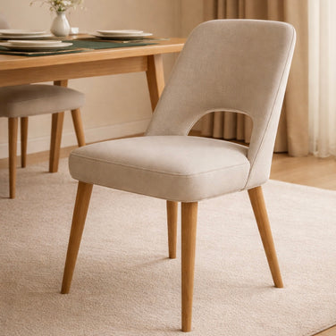 VELLORA Curve modern luxury dining chair with sculpted curved back
