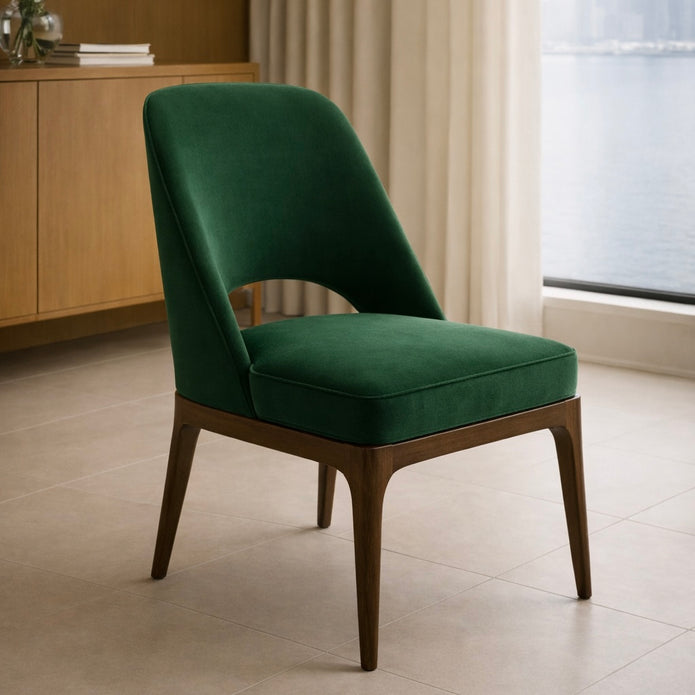 NOX modern luxury dining chair upholstered in buffalo leather