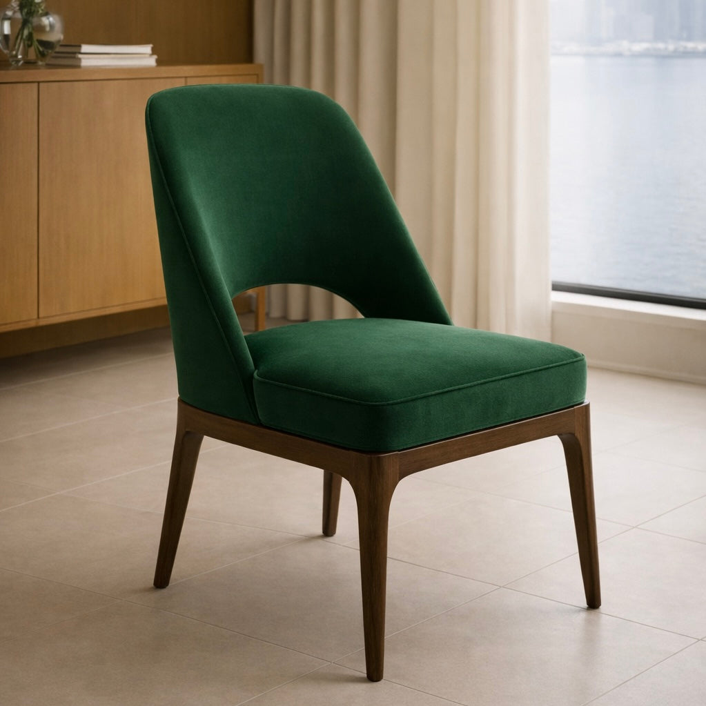 NOX modern luxury dining chair upholstered in buffalo leather