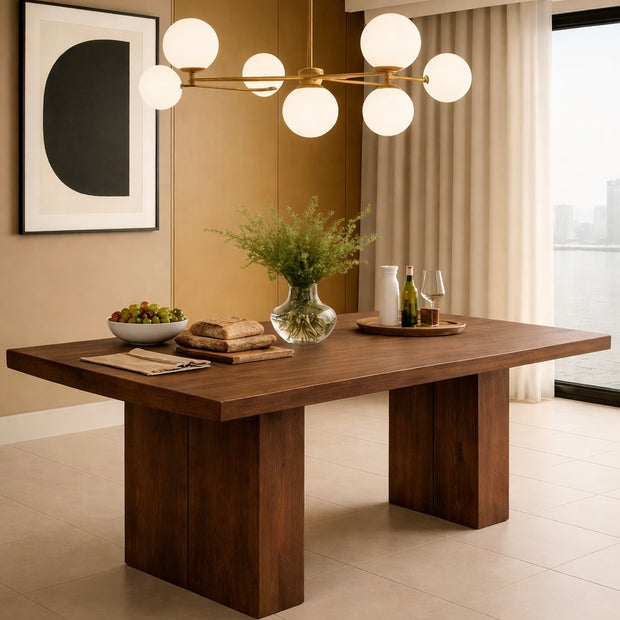 NOX Beam modern luxury dining table with solid top design
