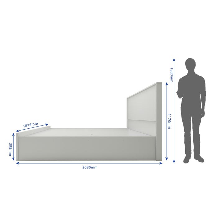 Clementine Bed With Premium Fabric And Box Storage - King Bed