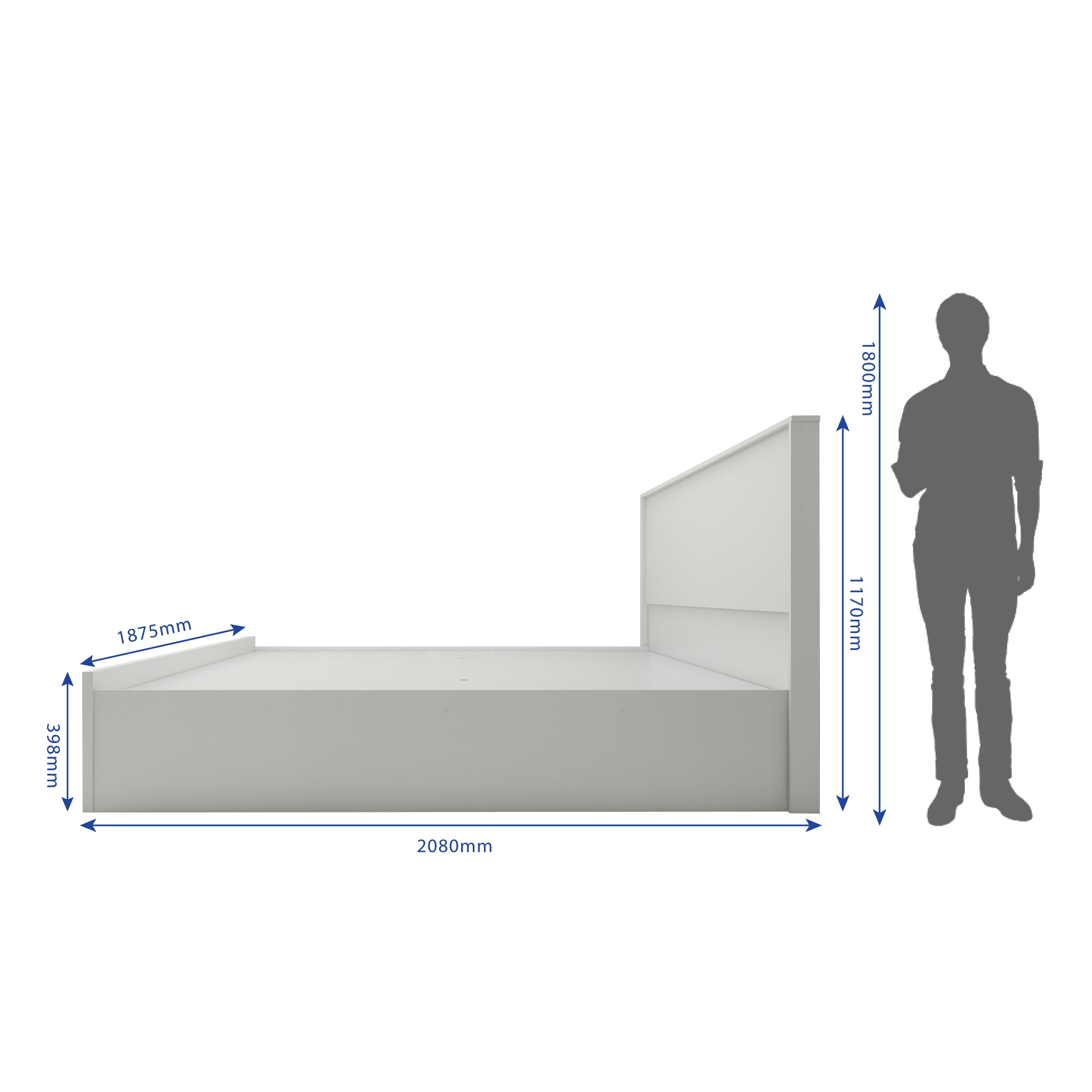 Clementine Bed With Premium Fabric And Box Storage - King Bed