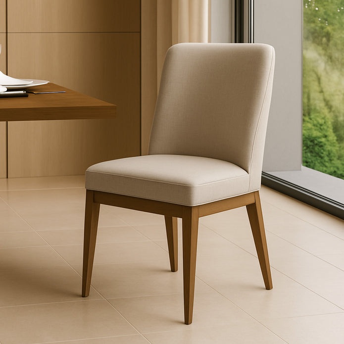 NOCTURNE Monolith modern luxury dining chair with square seat cushion