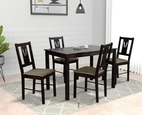 Thetis 4-Seater Solid Wood Dining Table with Chairs – DF2H