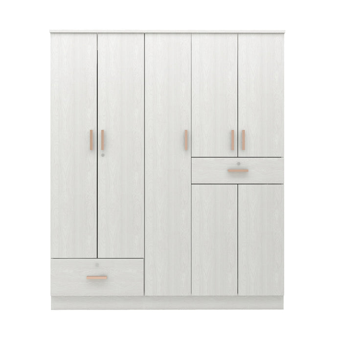 Ren 5-Door Engineered Wood Wardrobe – Spacious Bedroom Almirah with Shelves