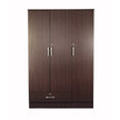 Housen 3-door wardrobe, walnut wood-grain, front view
