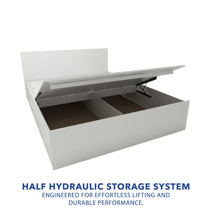 Citta Bedroom Set — Queen Premium Fabric Upholstered with Hydraulic Storage Bed & 4-Door Wardrobe