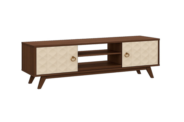 Echo AV Unit (Cream, Solidwood) – TV Console with Storage