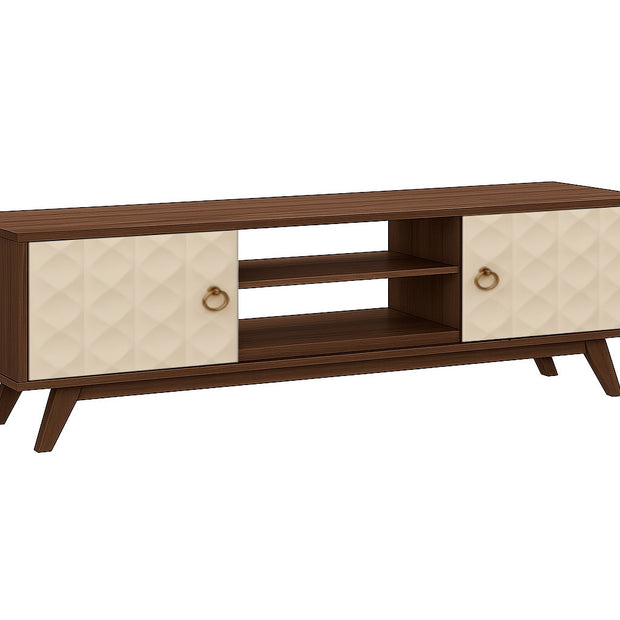 Echo AV Unit (Cream, Solidwood) – TV Console with Storage