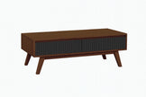 Strata Coffee Table (Walnut & Black) — Solid Wood Center Table