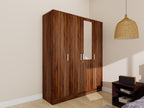 Julian Elegance Bedroom Set – Queen Bed, 4-Door Mirror Wardrobe & Bedside Table