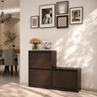 Kamiya Wooden Shoe Rack – Columbia Walnut Finish with Storage Cabinet