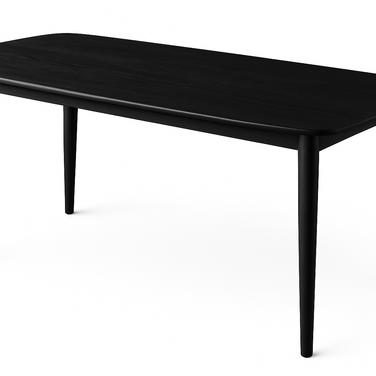 Grey solid-wood rectangular dining table with pedestal base – Align