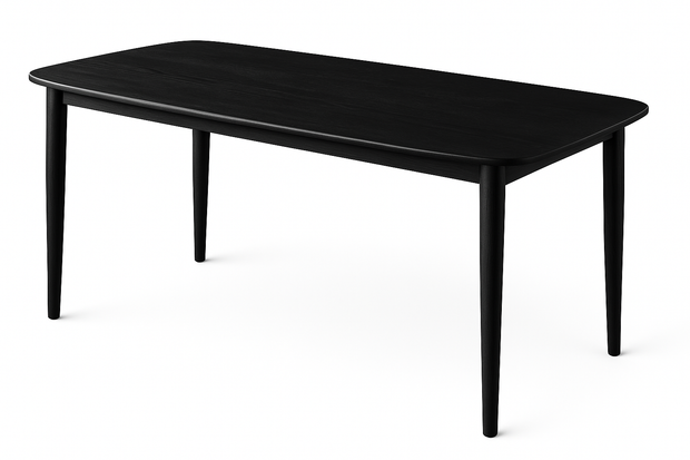 Grey solid-wood rectangular dining table with pedestal base – Align