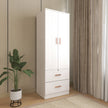 Ren Wooden 2-Door Wardrobe – Compact Bedroom Almirah