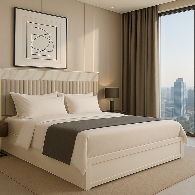 Lustra King Bed Upholstery Fabric Detail