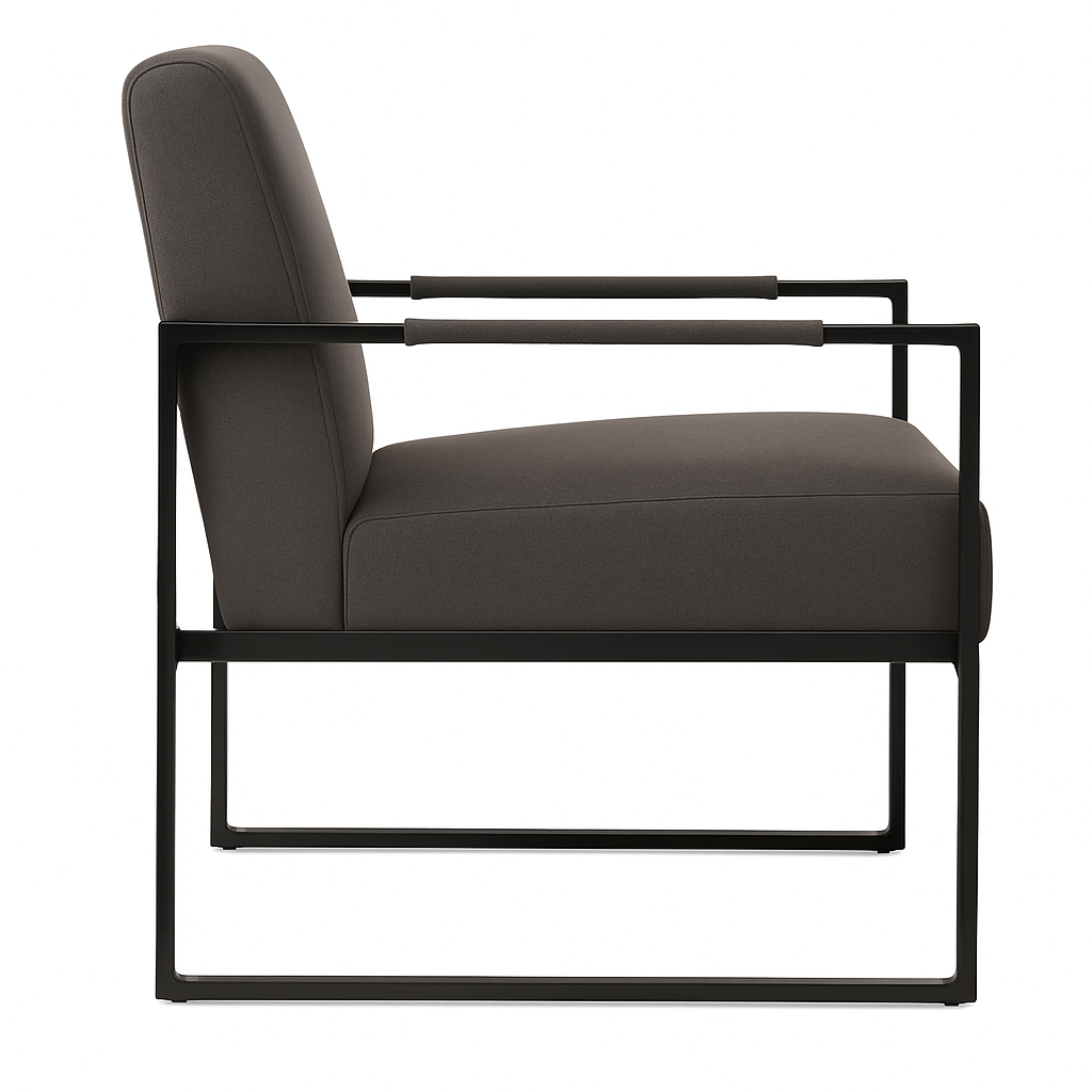 Rue Armchair – Grey | Modern Lounge Chair with Sculpted Comfort