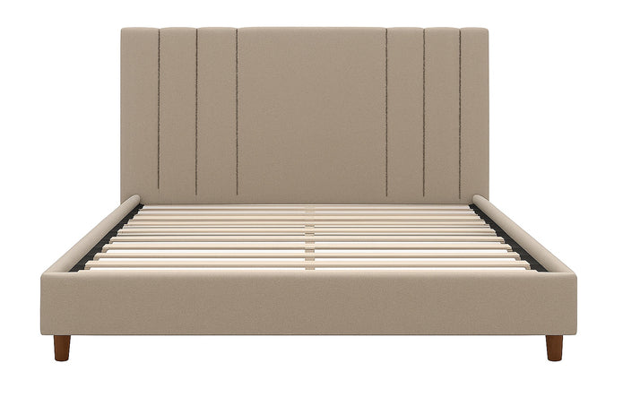 Harbor Upholstery Bed – Grey | Modern Tufted Headboard Bed