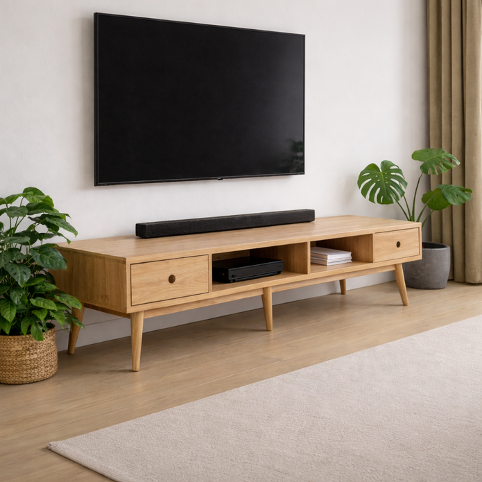 Nativa Lume luxury solid wood AV unit from Vellora Collection by DF2H