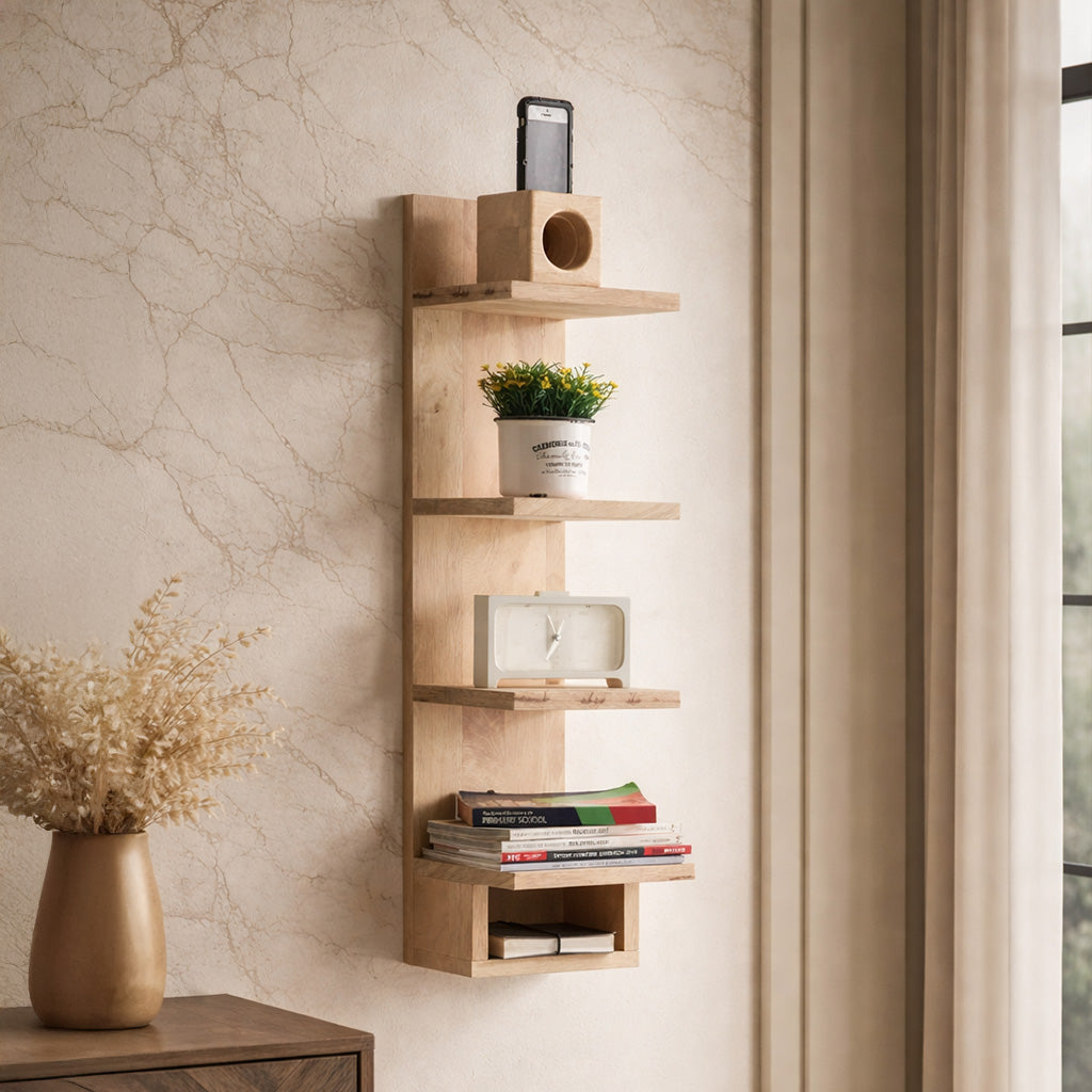 Nativa Okaen solid wood luxury wall shelf from Solene Collection by DF2H