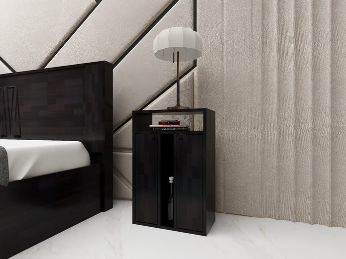 Poena Grandeur Bedroom Set – Queen Bed, 3-Door Wardrobe & Side Table